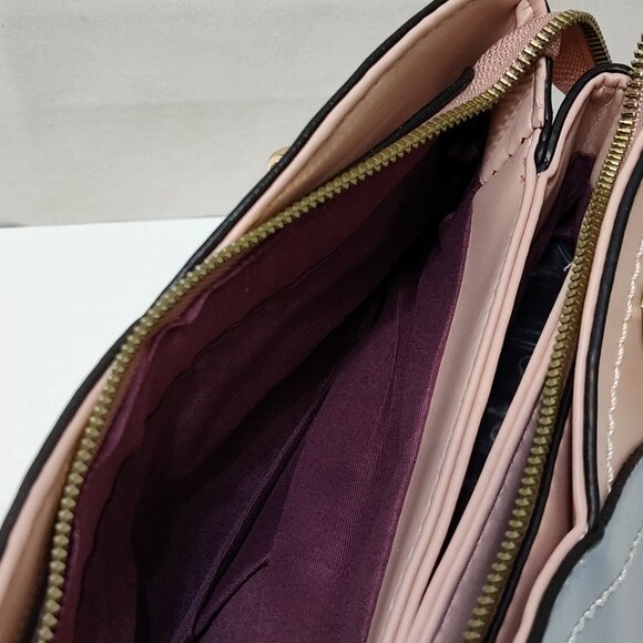 Danbaoly Patchwork PU Leather Handbag Top Handles Removable Crossbody Strap NWT - Picture 8 of 13